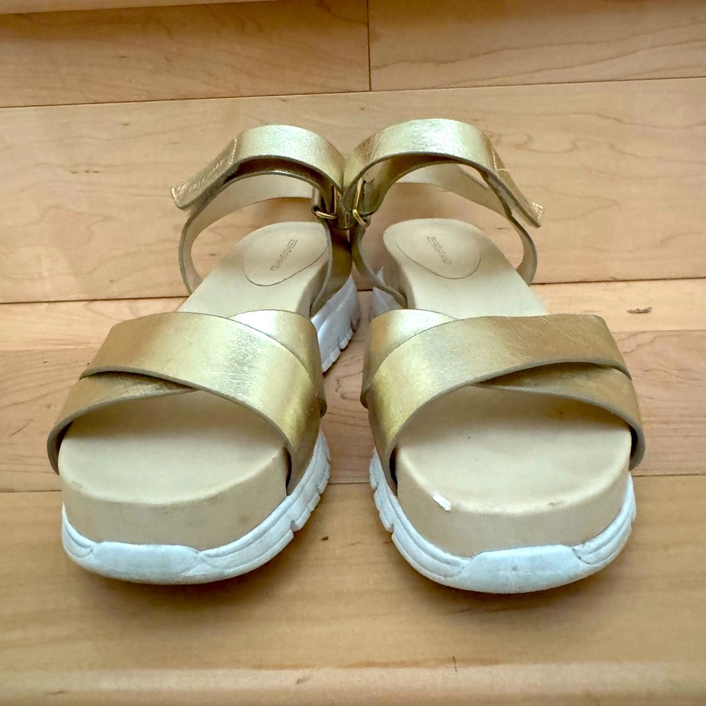 Cole Haan Gold Strappy Sandals - Picture 2 of 4